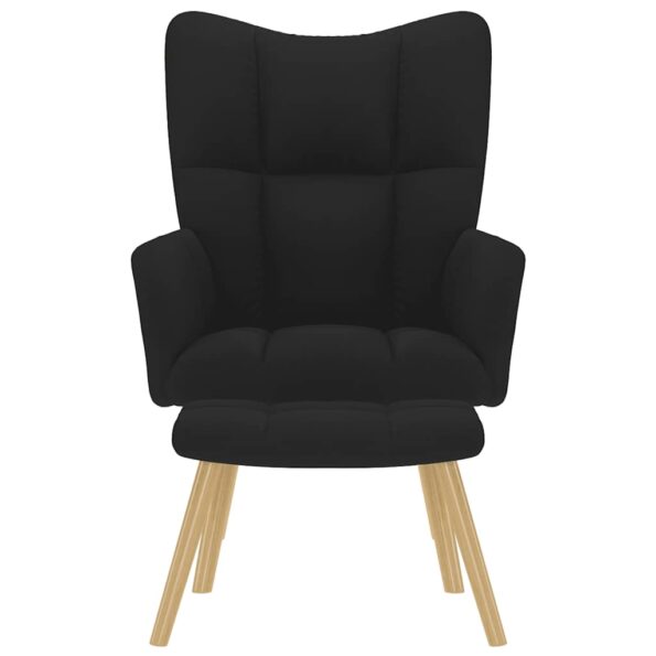 vidaXL Relaxačné kreslo s podnožkou čierne látka – Obrázok 4