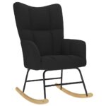 vidaXL Hojdacie kreslo čierne látkové – Obrázok 2