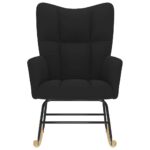 vidaXL Hojdacie kreslo čierne látkové – Obrázok 4