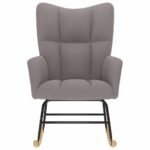 vidaXL Hojdacie kreslo sivohnedé látkové – Obrázok 4