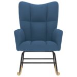 vidaXL Hojdacie kreslo modré látkové – Obrázok 4