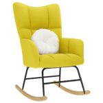 VidaXL Hojdacie kreslo svetložltá látka