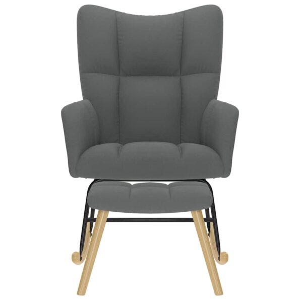 vidaXL Hojdacie kreslo s podnožkou tmavosivé látka – Obrázok 4