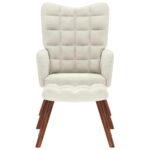 VidaXL Relaxačné kreslo so stoličkou Cream Velvet – Obrázok 4