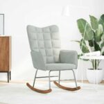 vidaXL Hojdacie kreslo bledosivé zamatové – Obrázok 3