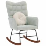 vidaXL Hojdacie kreslo bledosivé zamatové