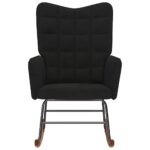 vidaXL Hojdacie kreslo čierne zamatové – Obrázok 4