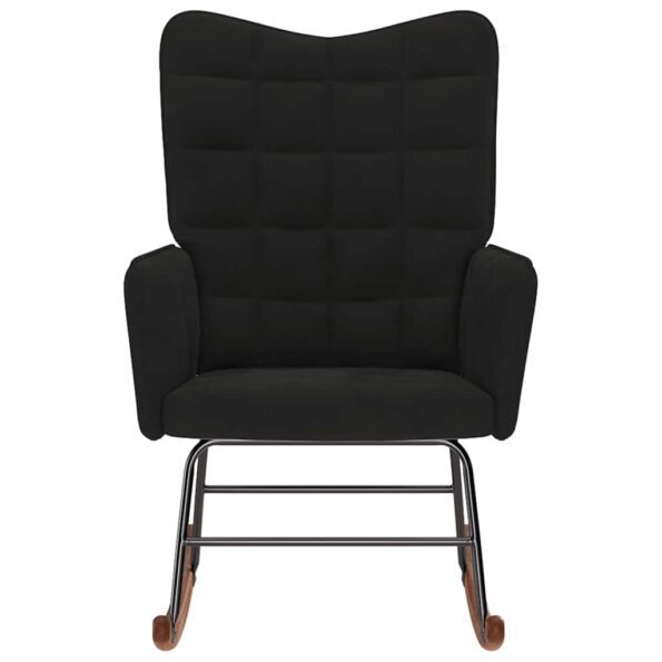 vidaXL Hojdacie kreslo čierne zamatové – Obrázok 4