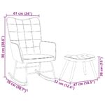 VidaXL Hojdacie kreslo so stoličkou Light Grey Velvet – Obrázok 12