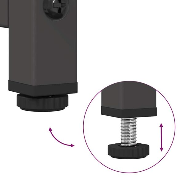 vidaXL Nočná skrinka Čierna 36x39x60,5 cm Oceľ valcovaná za studena – Obrázok 8