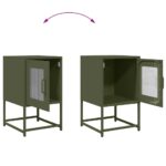 vidaXL nočná skrinka olivovo zelená oceľ valcovaná za studena – Obrázok 9