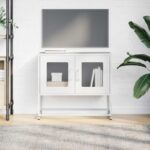 TV skrinka vidaXL Biela 68x39x60,5 cm Oceľ valcovaná za studena – Obrázok 4