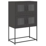 vidaXL Highboard Black 68x39x107 cm Oceľ – Obrázok 2