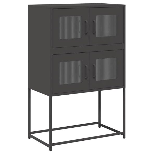 vidaXL Highboard Black 68x39x107 cm Oceľ – Obrázok 2