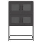 vidaXL Highboard Black 68x39x107 cm Oceľ – Obrázok 5