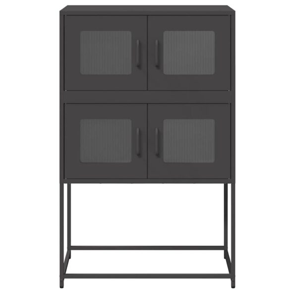 vidaXL Highboard Black 68x39x107 cm Oceľ – Obrázok 5