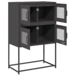 vidaXL Highboard Black 68x39x107 cm Oceľ – Obrázok 6