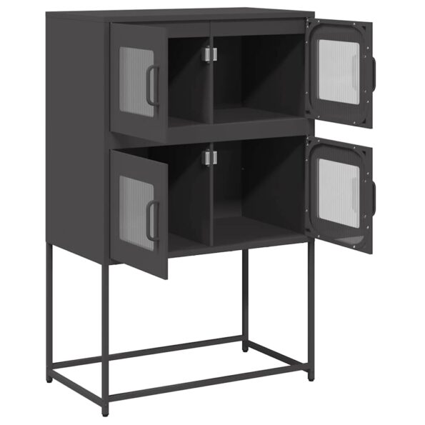 vidaXL Highboard Black 68x39x107 cm Oceľ – Obrázok 6