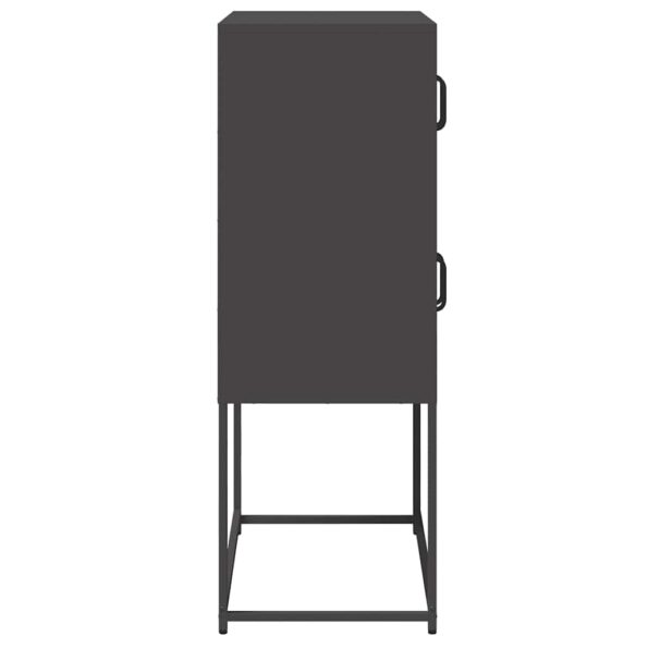 vidaXL Highboard Black 68x39x107 cm Oceľ – Obrázok 7