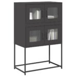 vidaXL Highboard Black 68x39x107 cm Oceľ