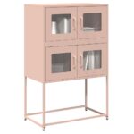 vidaXL Highboard Pink 68x39x107 cm Oceľ
