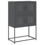 vidaXL Highboard Antracit 68x39x107 cm Oceľ – Obrázok 2