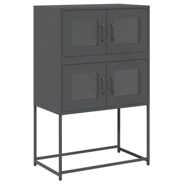 vidaXL Highboard Antracit 68x39x107 cm Oceľ – Obrázok 2