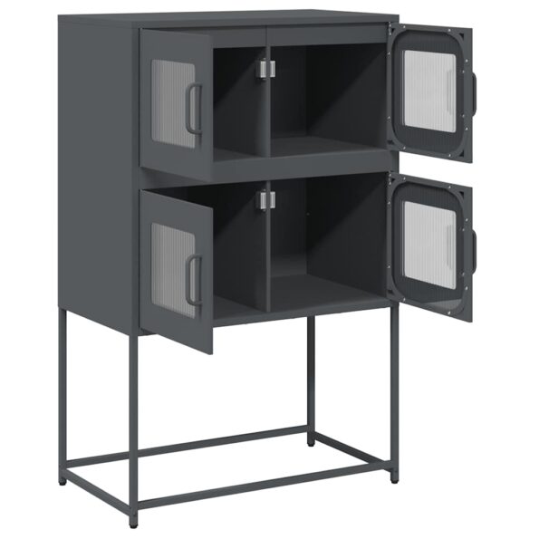 vidaXL Highboard Antracit 68x39x107 cm Oceľ – Obrázok 6