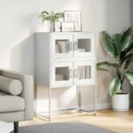 vidaXL Highboard White 68x39x107 cm Oceľ – Obrázok 3