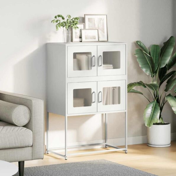 vidaXL Highboard White 68x39x107 cm Oceľ – Obrázok 3