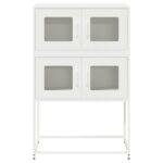 vidaXL Highboard White 68x39x107 cm Oceľ – Obrázok 5