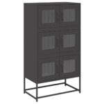vidaXL Highboard Black 68x39x123 cm Oceľ – Obrázok 2
