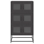 vidaXL Highboard Black 68x39x123 cm Oceľ – Obrázok 5