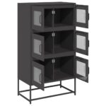 vidaXL Highboard Black 68x39x123 cm Oceľ – Obrázok 6