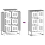 vidaXL Highboard Black 68x39x123 cm Oceľ – Obrázok 11