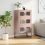 vidaXL Highboard Pink 68x39x123 cm Oceľ – Obrázok 4