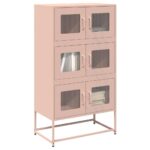 vidaXL Highboard Pink 68x39x123 cm Oceľ
