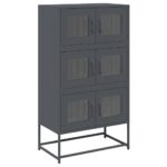 vidaXL Highboard Antracit 68x39x123 cm Oceľ – Obrázok 2