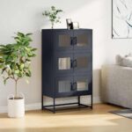vidaXL Highboard Antracit 68x39x123 cm Oceľ – Obrázok 4