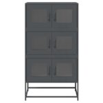 vidaXL Highboard Antracit 68x39x123 cm Oceľ – Obrázok 5