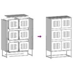 vidaXL Highboard Antracit 68x39x123 cm Oceľ – Obrázok 11