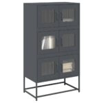 vidaXL Highboard Antracit 68x39x123 cm Oceľ
