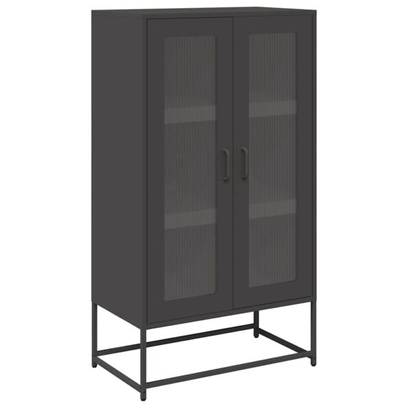vidaXL Highboard Black 68x39x123 cm Oceľ – Obrázok 2