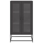 vidaXL Highboard Black 68x39x123 cm Oceľ – Obrázok 5