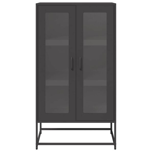 vidaXL Highboard Black 68x39x123 cm Oceľ – Obrázok 5