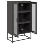 vidaXL Highboard Black 68x39x123 cm Oceľ – Obrázok 6