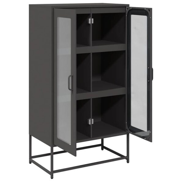 vidaXL Highboard Black 68x39x123 cm Oceľ – Obrázok 6