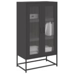 vidaXL Highboard Black 68x39x123 cm Oceľ
