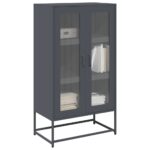 vidaXL Highboard Antracit 68x39x123 cm Oceľ