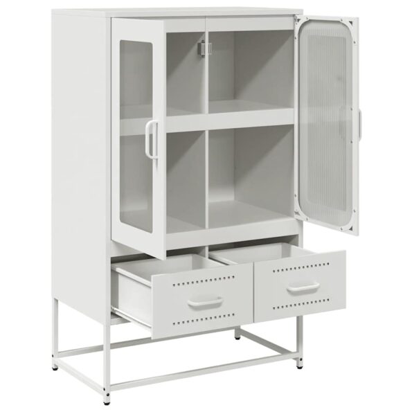 vidaXL Vysoká skrinka biela 68x39x111,5 oceľ – Obrázok 6